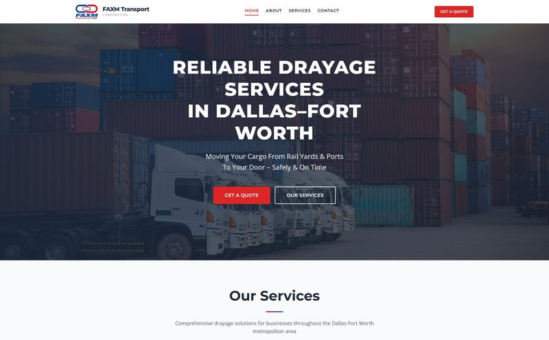FAXM Transport Corporation website screenshot